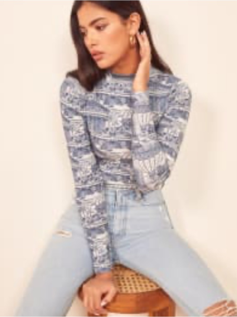 Reformation stretch mock turtleneck top